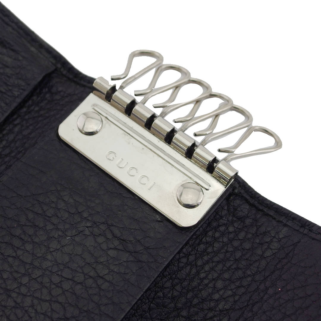 [30%OFF купон ] Gucci GUCCI чехол для ключей Logo plate черный женский б/у 