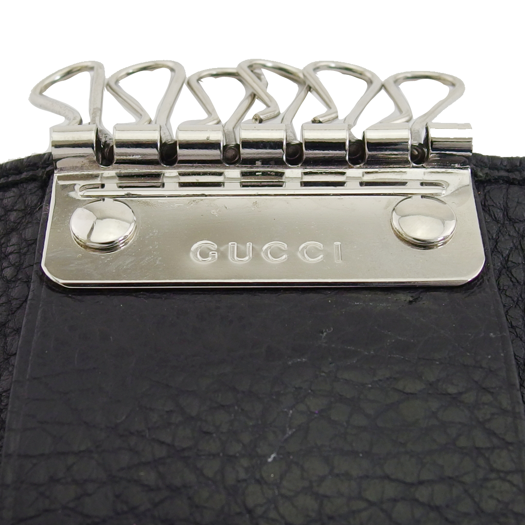 [30%OFF купон ] Gucci GUCCI чехол для ключей Logo plate черный женский б/у 