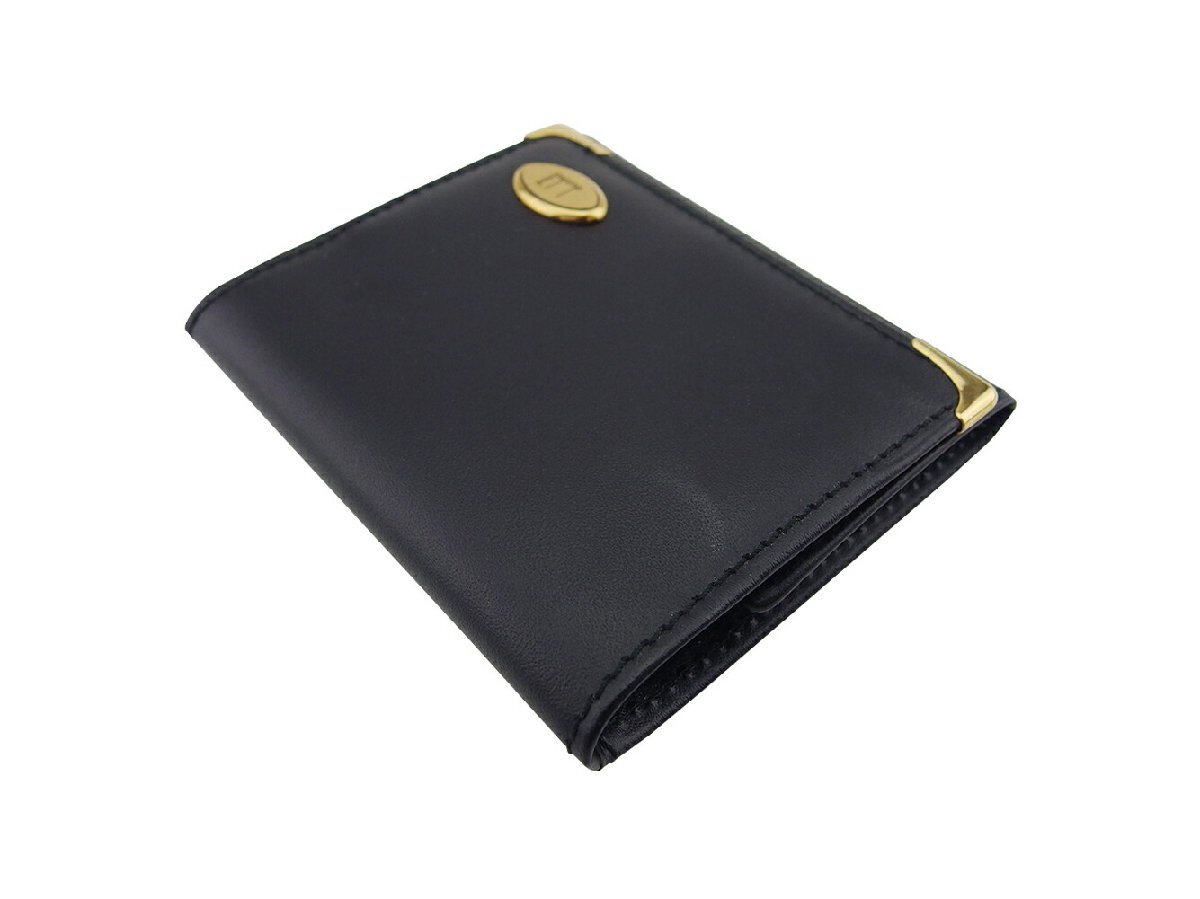 ダンヒル Dunhill コインケース オックスフォード ブラック ゴールド レディース 中古_画像2