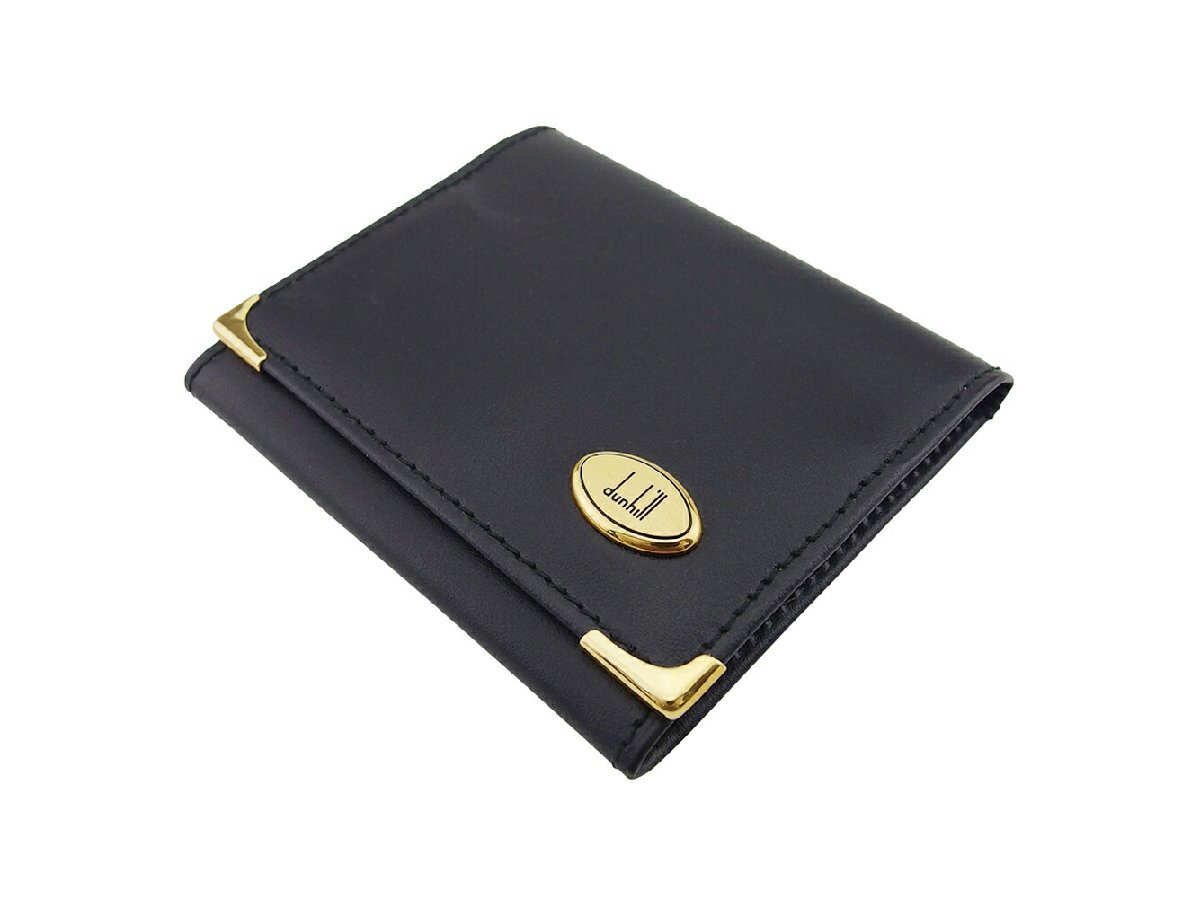 ダンヒル Dunhill コインケース オックスフォード ブラック ゴールド レディース 中古_画像3