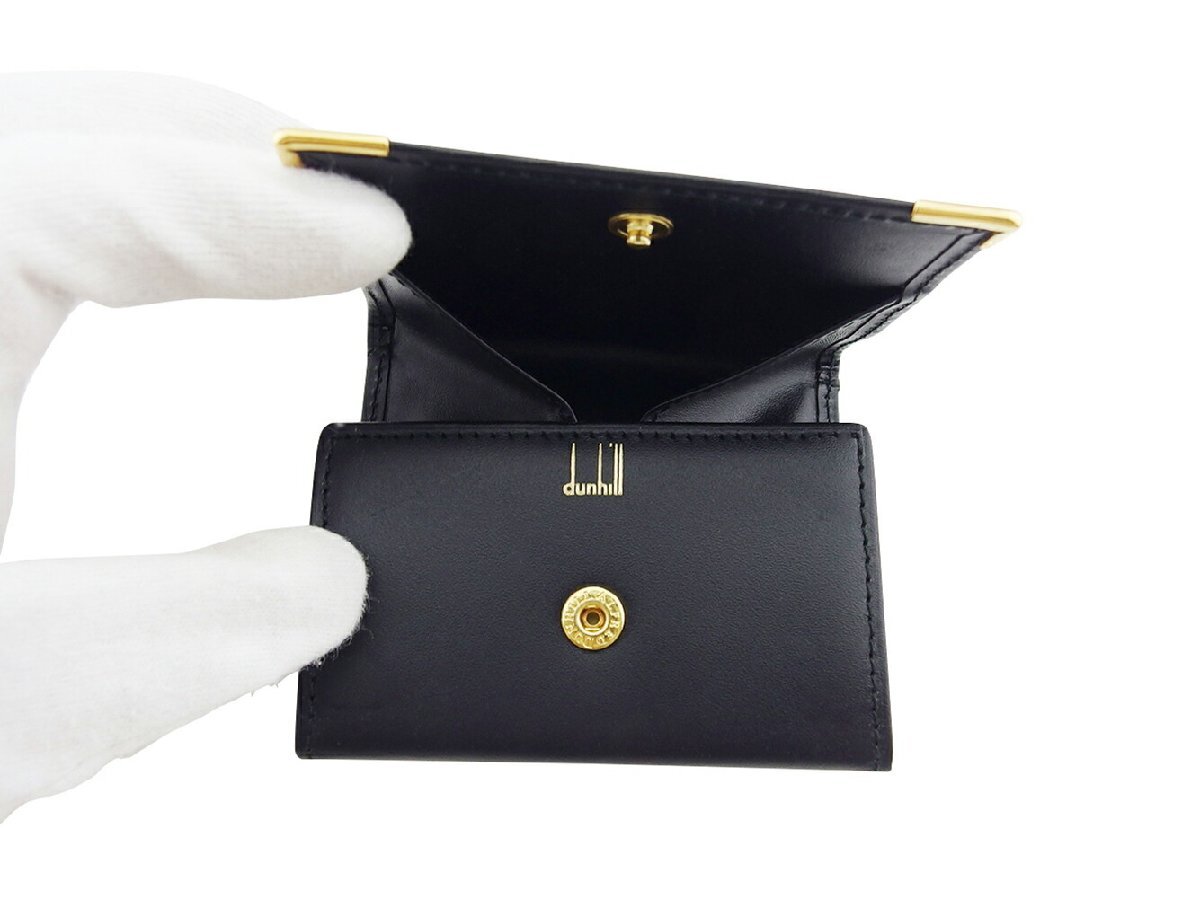 ダンヒル Dunhill コインケース オックスフォード ブラック ゴールド レディース 中古_画像4