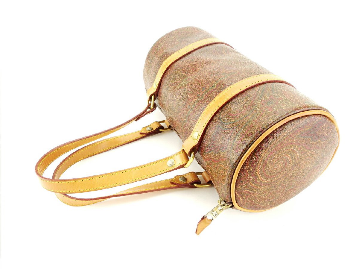 【10%OFFクーポン】エトロ ETRO ハンドバッグ ペイズリー ブラウン系 ベージュ ゴールド レディース 中古_画像4