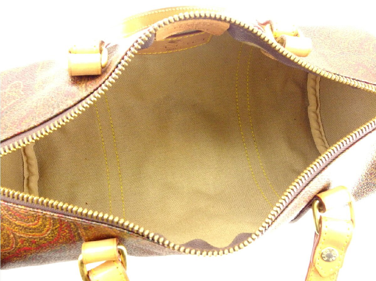 【10%OFFクーポン】エトロ ETRO ハンドバッグ ペイズリー ブラウン系 ベージュ ゴールド レディース 中古_画像5