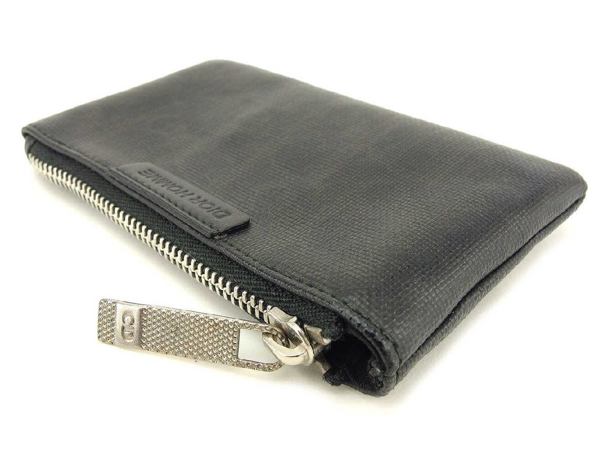 【10%OFFクーポン】ディオール オム コインケース 小銭入れ キーケース レディース トロッター ブラック グレー 灰色 シルバー 中古_画像3