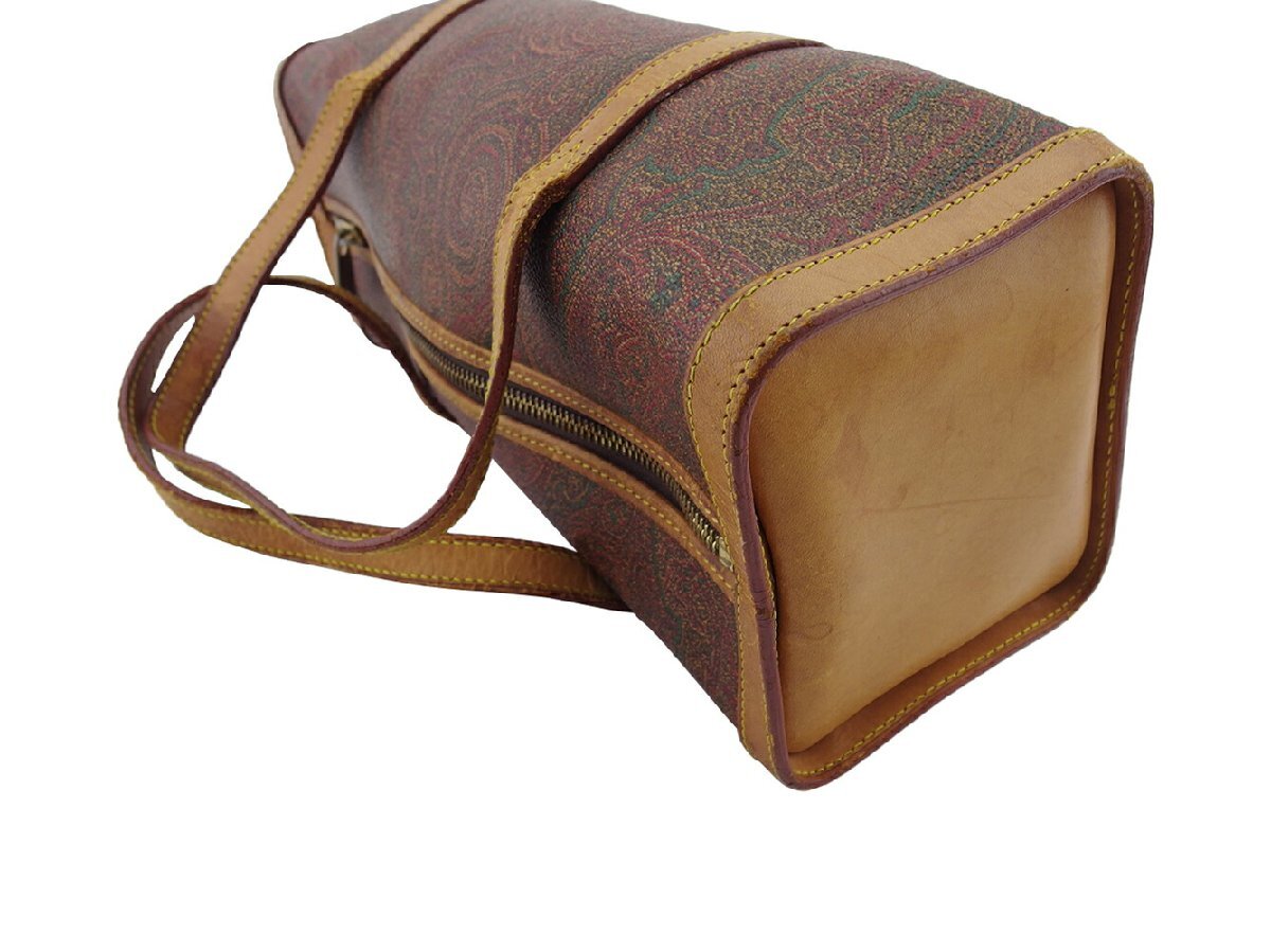 【10%OFFクーポン】エトロ ETRO ハンドバッグ ペイズリー ブラウン×レッド×グリーン×ゴールド レディース 中古_画像3