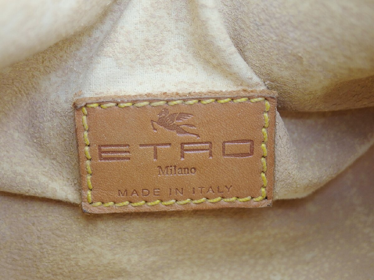 【10%OFFクーポン】エトロ ETRO ハンドバッグ ペイズリー ブラウン×レッド×グリーン×ゴールド レディース 中古_画像7