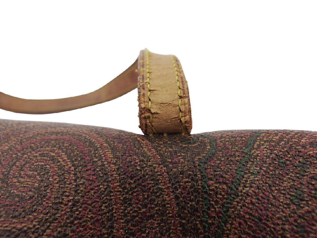 【10%OFFクーポン】エトロ ETRO ハンドバッグ ペイズリー ブラウン×レッド×グリーン×ゴールド レディース 中古_画像8