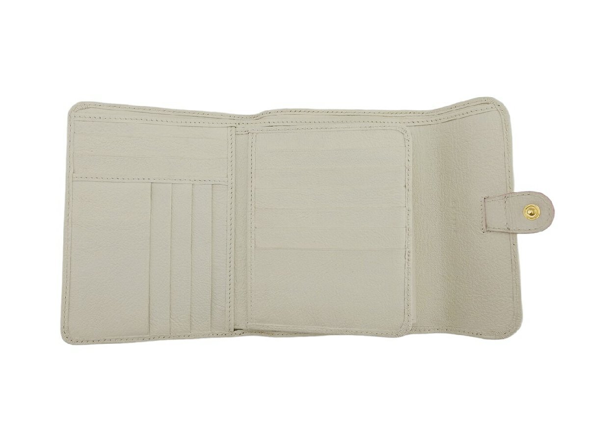 【30%OFFクーポン】セリーヌ CELINE 三つ折り財布 Cブラゾン ピンク　アイボリー　ゴールド レディース 中古_画像5