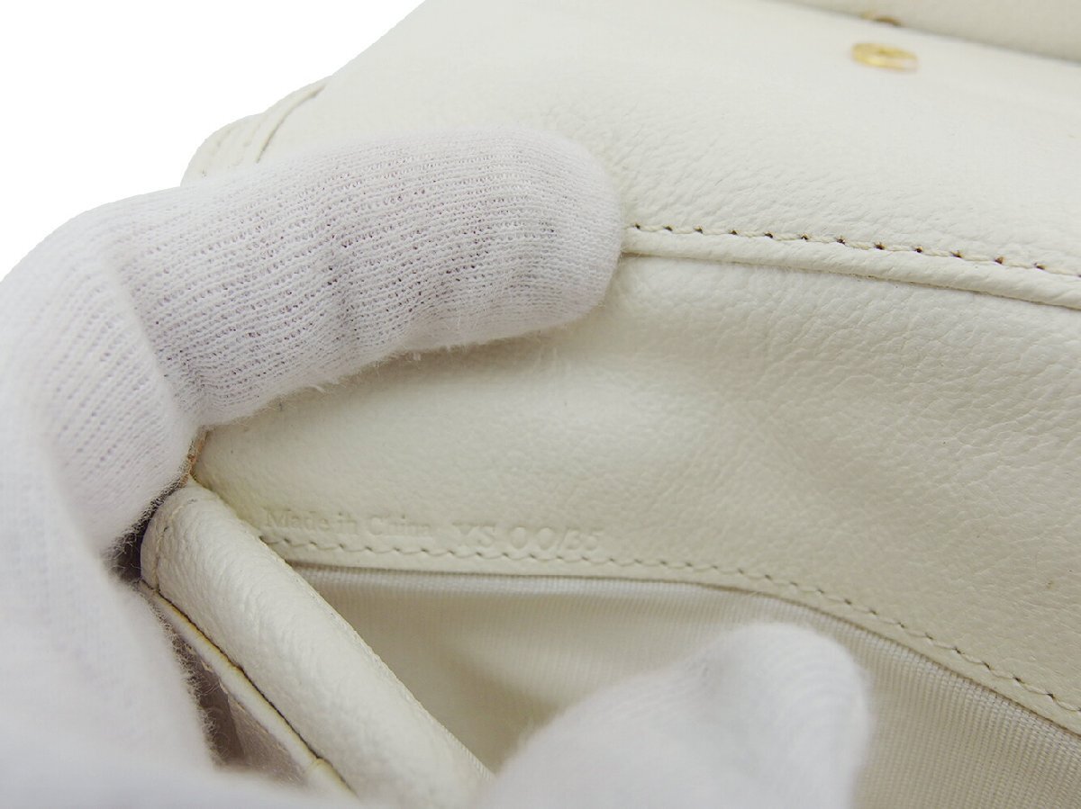 【30%OFFクーポン】セリーヌ CELINE 三つ折り財布 Cブラゾン ピンク　アイボリー　ゴールド レディース 中古_画像9