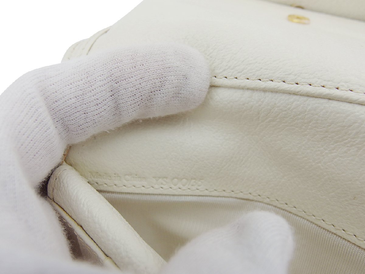 【30%OFFクーポン】セリーヌ CELINE 三つ折り財布 Cブラゾン ピンク　アイボリー　ゴールド レディース 中古_画像10