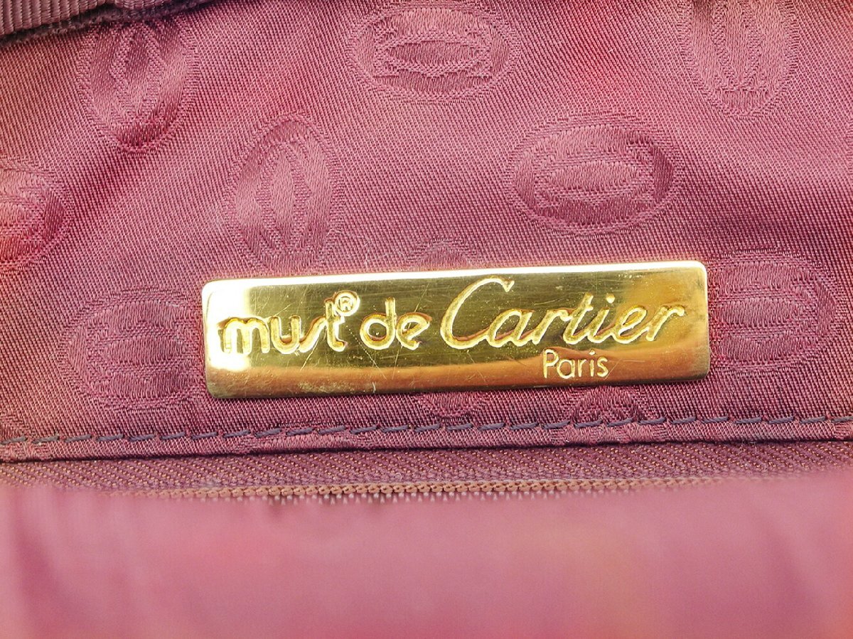 【30%OFFクーポン】カルティエ ショルダーバッグ 2WAYショルダー マストライン Cartier 中古_画像9