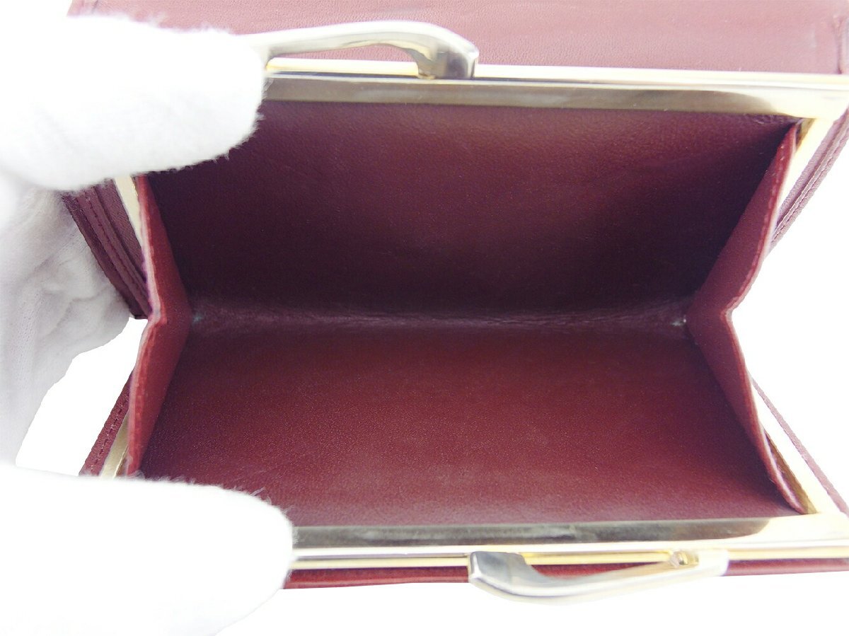 【30%OFFクーポン】カルティエ CARTIER 三つ折り財布 マストライン ボルドー ゴールド レディース 中古_画像5