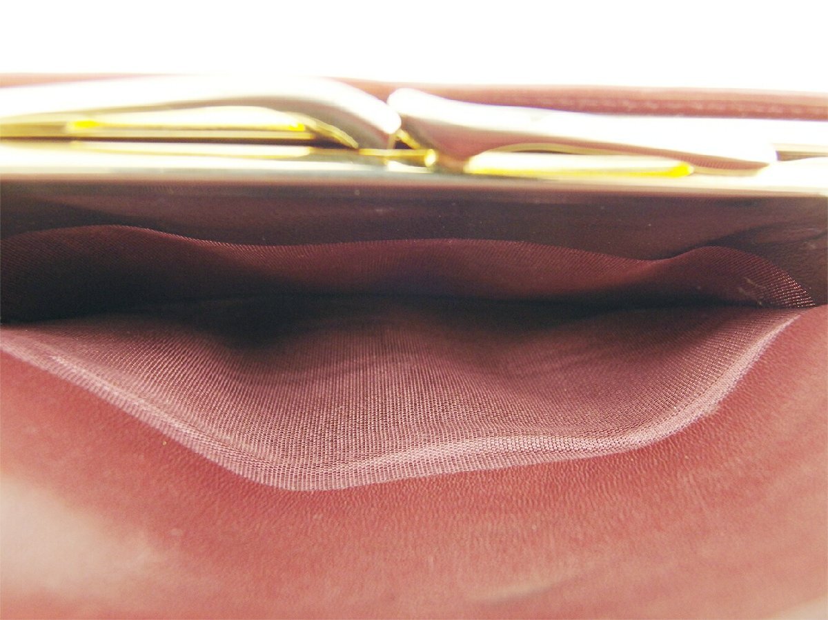 【30%OFFクーポン】カルティエ CARTIER 三つ折り財布 マストライン ボルドー ゴールド レディース 中古_画像7