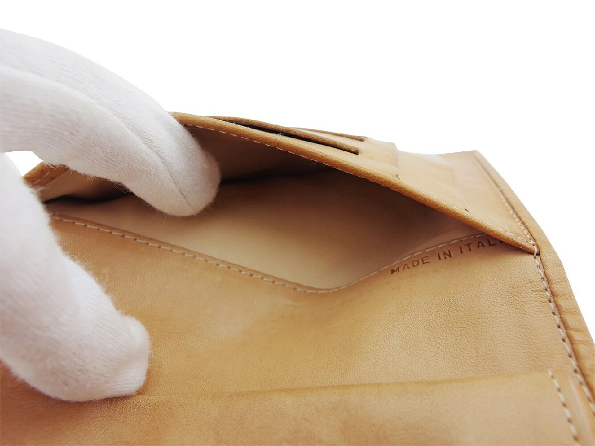 【30%OFFクーポン】セリーヌ CELINE 三つ折り財布 マカダム ブラウン ベージュ レディース 中古_画像9