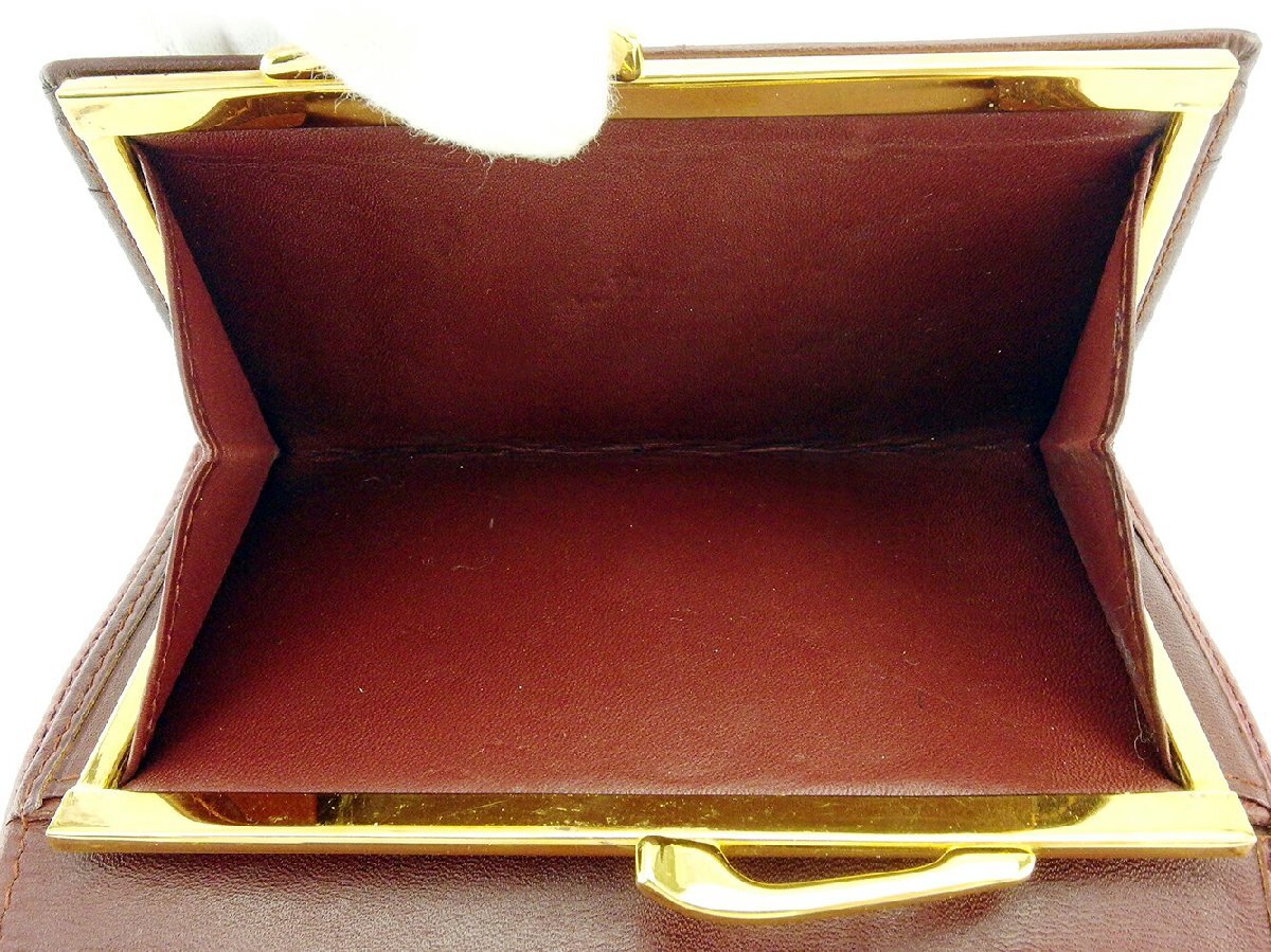【30%OFFクーポン】カルティエ CARTIER 三つ折り財布 マストライン ボルドー ゴールド レディース 中古_画像6