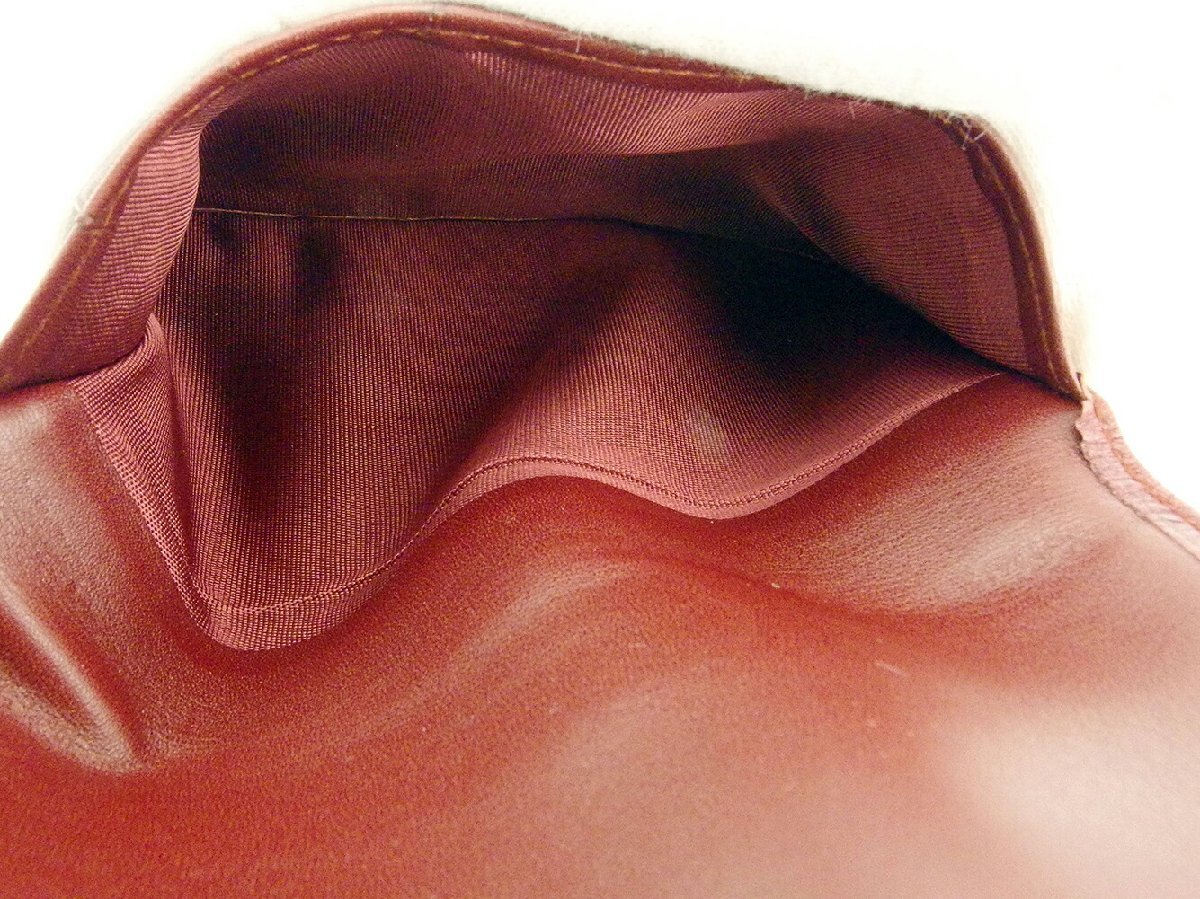 【30%OFFクーポン】カルティエ CARTIER 三つ折り財布 マストライン ボルドー ゴールド レディース 中古_画像9