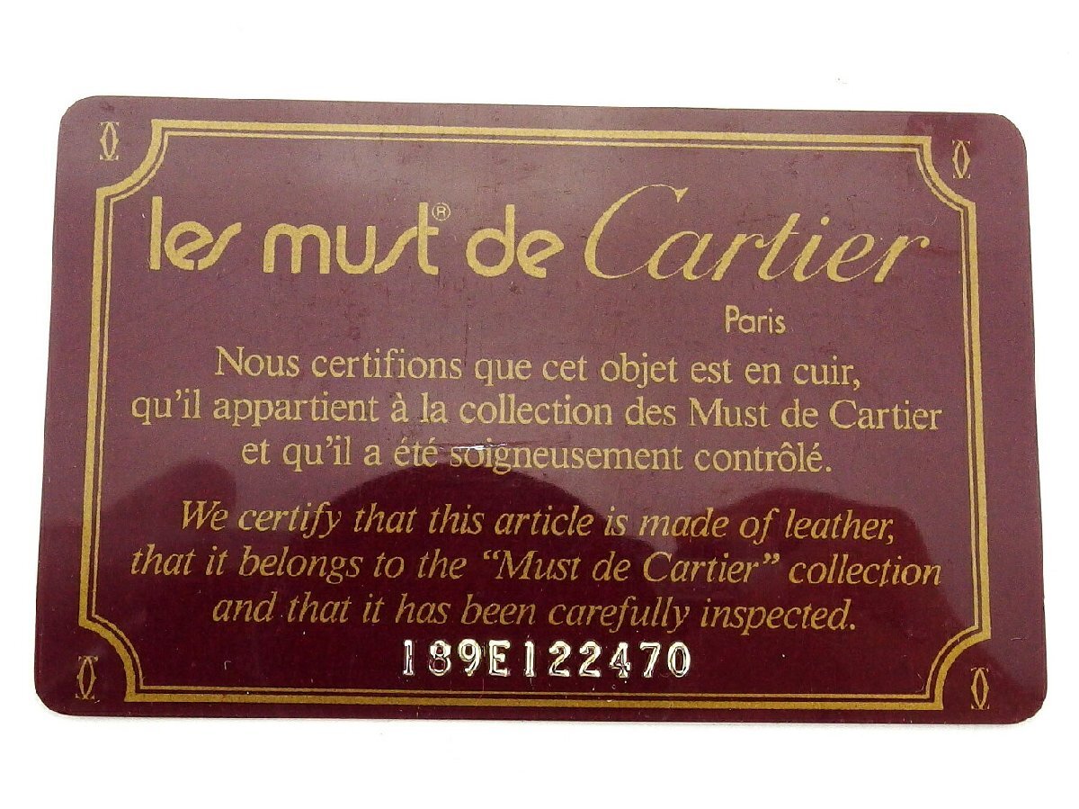 【30%OFFクーポン】カルティエ CARTIER 三つ折り財布 マストライン ボルドー ゴールド レディース 中古_画像10