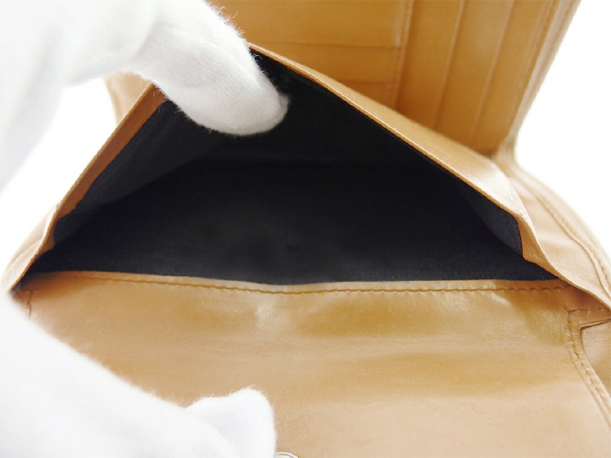 【30%OFFクーポン】プラダ PRADA 三つ折り財布 ロゴ ブラウン ホワイト 白 レディース 中古_画像6