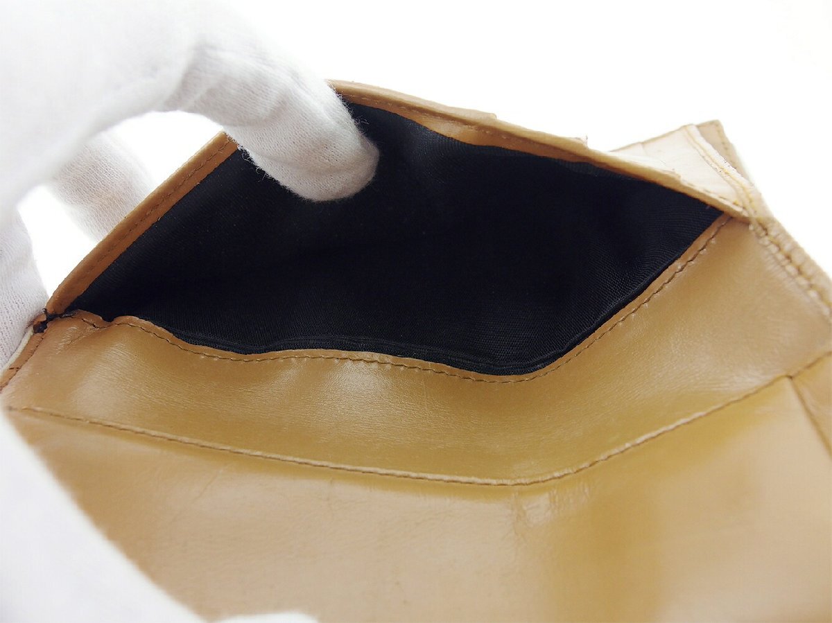 【30%OFFクーポン】プラダ PRADA 三つ折り財布 ロゴ ブラウン ホワイト 白 レディース 中古_画像9