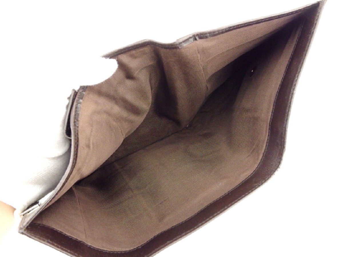 【30%OFFクーポン】プラダ 三つ折り 財布 レディース ロゴプレート ブラウン シルバー 中古_画像5