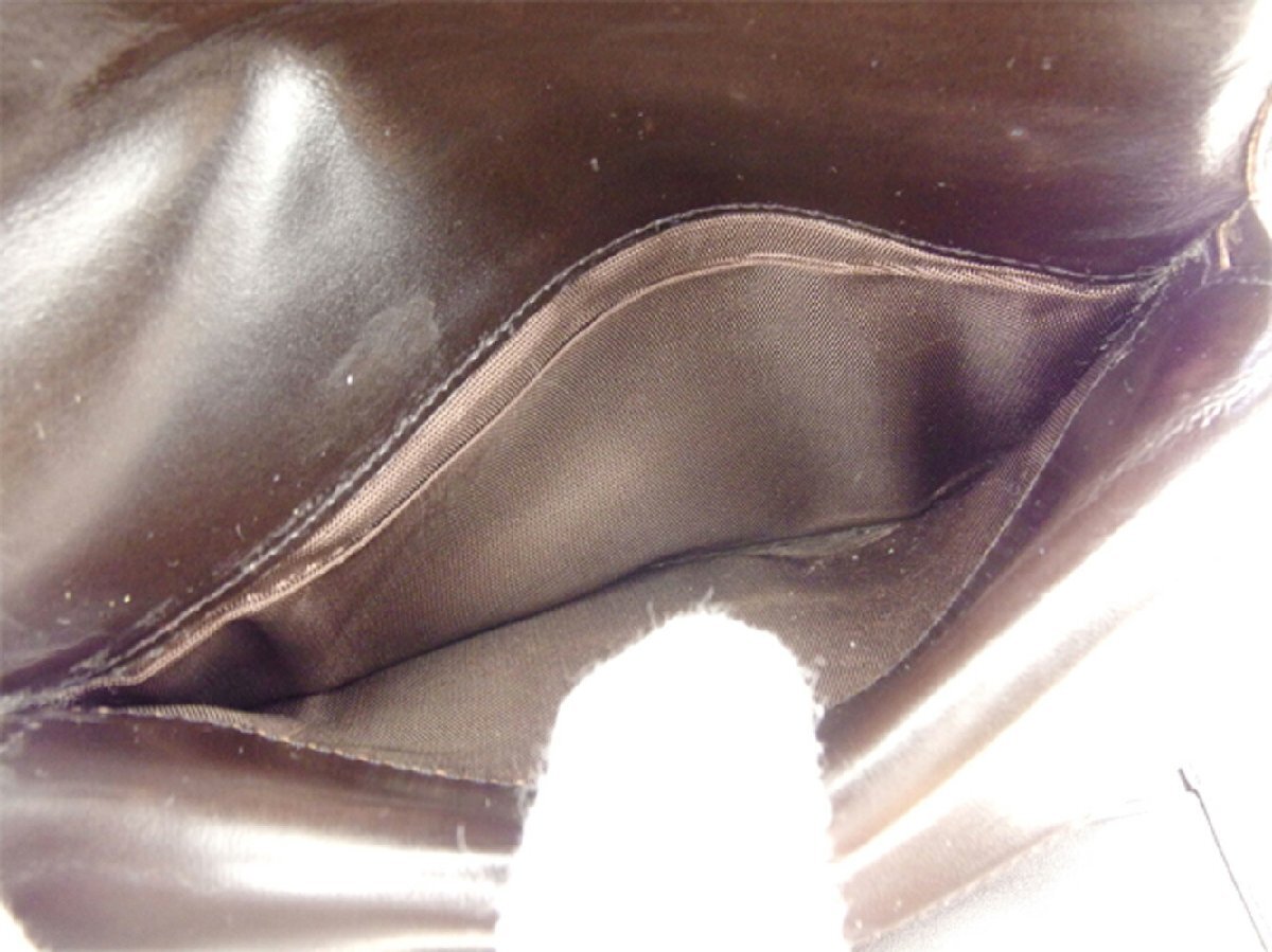 【30%OFFクーポン】プラダ 三つ折り 財布 レディース ロゴプレート ブラウン シルバー 中古_画像7