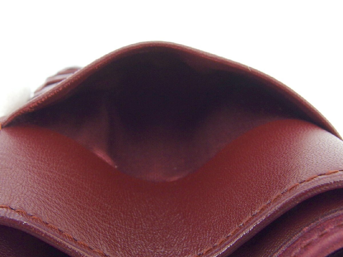 【30%OFFクーポン】カルティエ CARTIER 三つ折り財布 マストライン ボルドー ゴールド レディース 中古_画像8