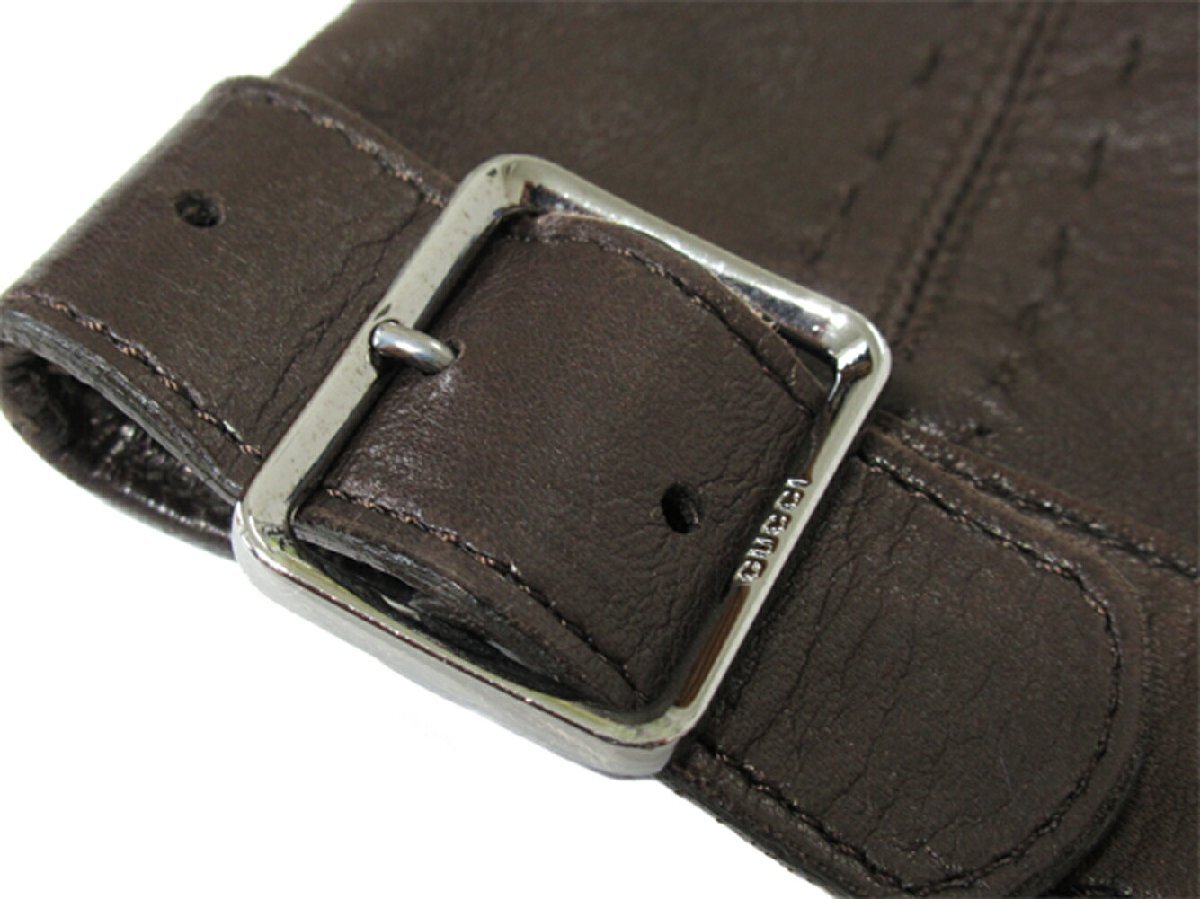 [30%OFF купон ] Gucci GUCCI перчатки ремень дизайн #8 размер Brown Silhouette женский б/у 