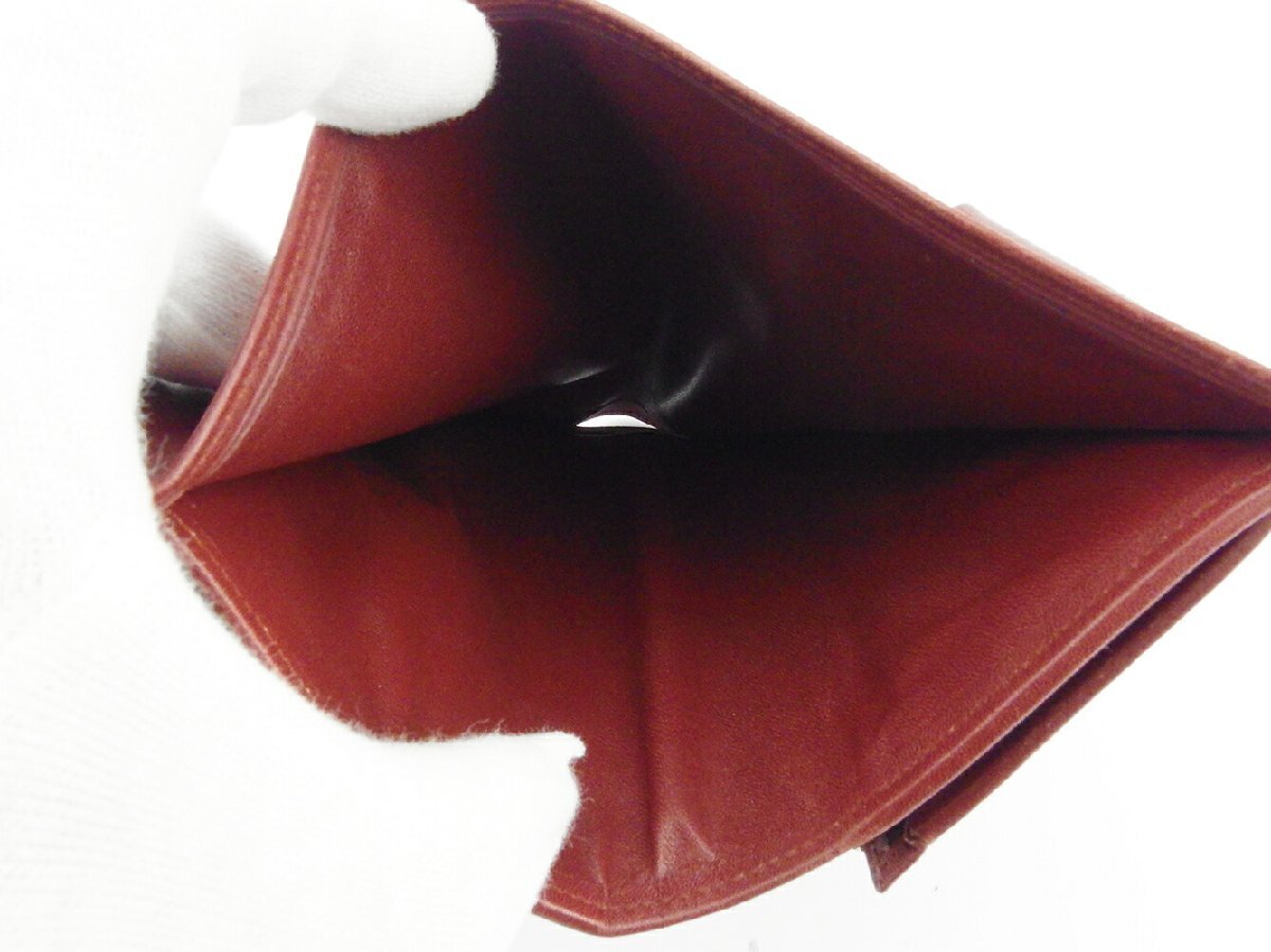 【30%OFFクーポン】カルティエ CARTIER 三つ折り財布 マストライン ボルドー ゴールド レディース 中古_画像5