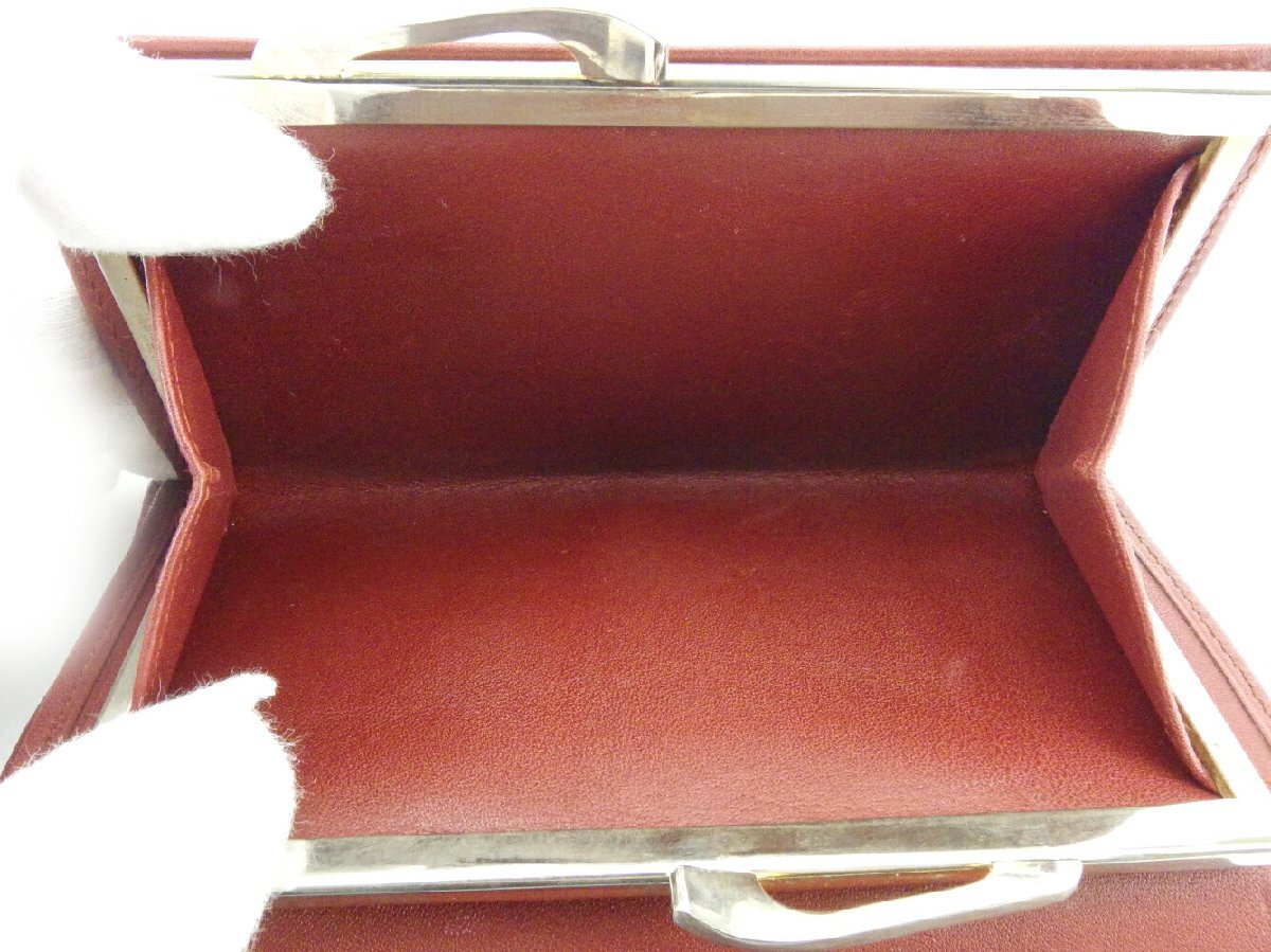 【30%OFFクーポン】カルティエ CARTIER 三つ折り財布 マストライン ボルドー ゴールド レディース 中古_画像6