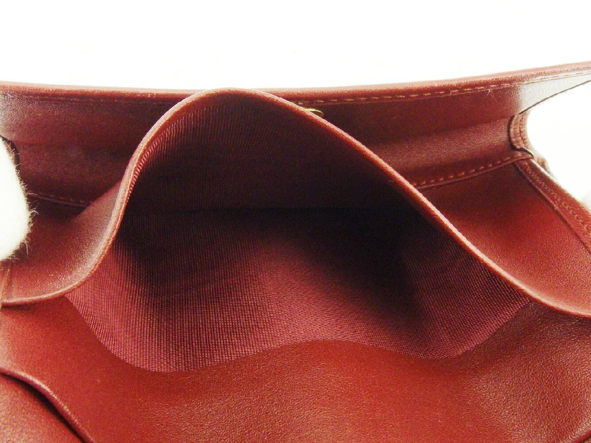 【30%OFFクーポン】カルティエ CARTIER 三つ折り財布 マストライン ボルドー ゴールド レディース 中古_画像8