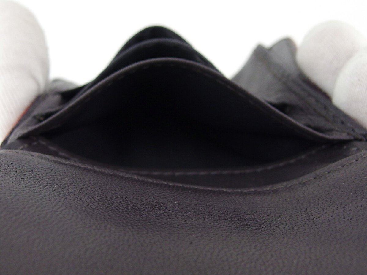 【30%OFFクーポン】セリーヌ CELINE 三つ折り財布 ロゴ レッド ゴールド グレー 灰色 レディース 中古_画像7