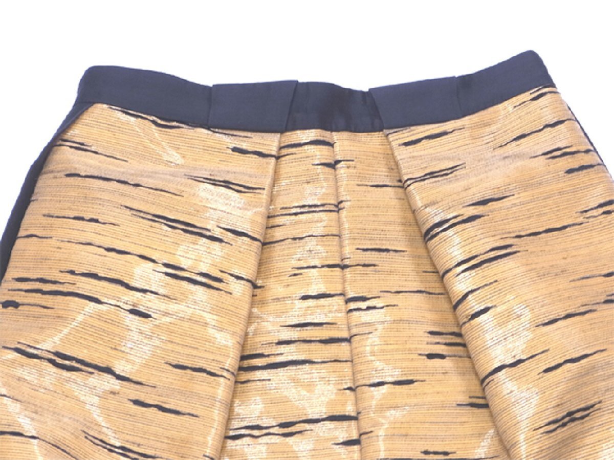 【30%OFFクーポン】バレンシアガ BALENCIAGA スカート 柄切替え ♯34サイズ ベージュ ネイビー レディース 中古_画像2