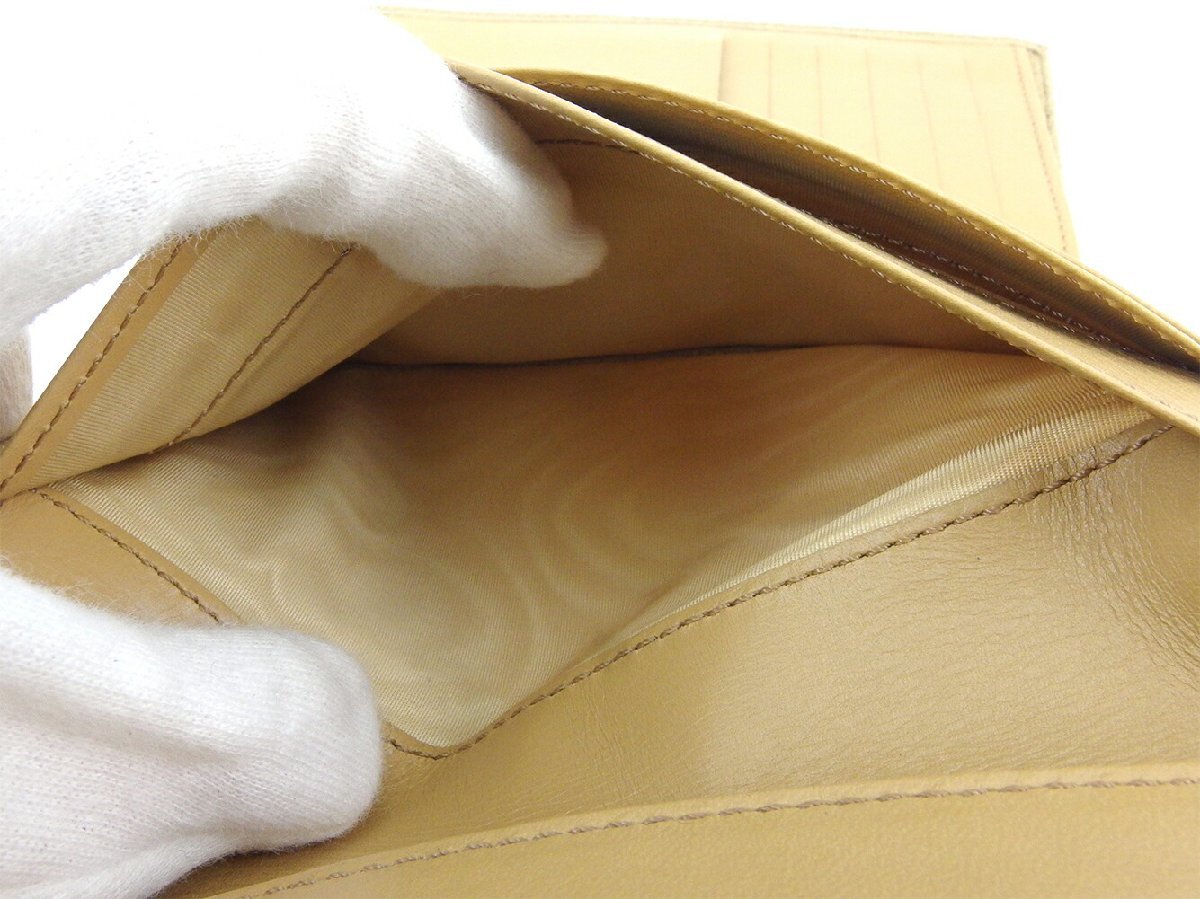 【30%OFFクーポン】シャネル CHANEL 三つ折り財布 ココマーク オールドシャネル ベージュ ゴールド レディース 中古_画像8