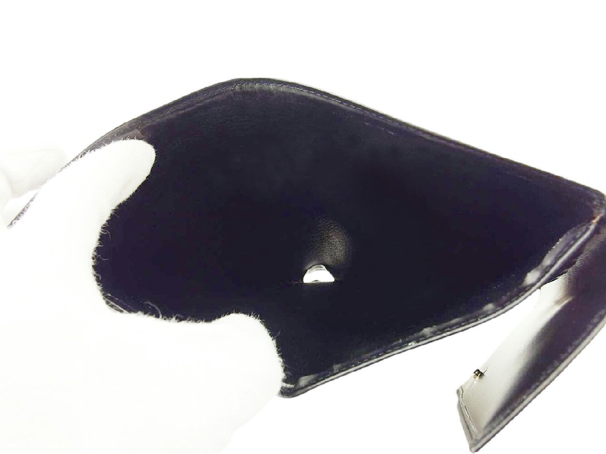 【30%OFFクーポン】カルティエ CARTIER 三つ折り財布 パンテール ブラック シルバー レディース 中古_画像6