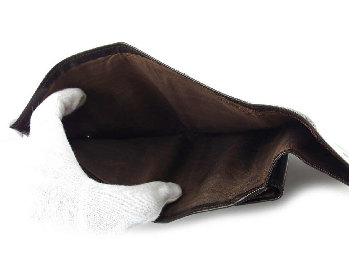 【30%OFFクーポン】プラダ PRADA 三つ折り財布 ロゴ ブラウン レディース 中古_画像5