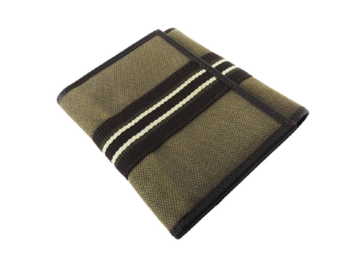 【30%OFFクーポン】ダンヒル Dunhill 三つ折り財布 エンサイン ブラウン グリーン ベージュ レディース 中古_画像2