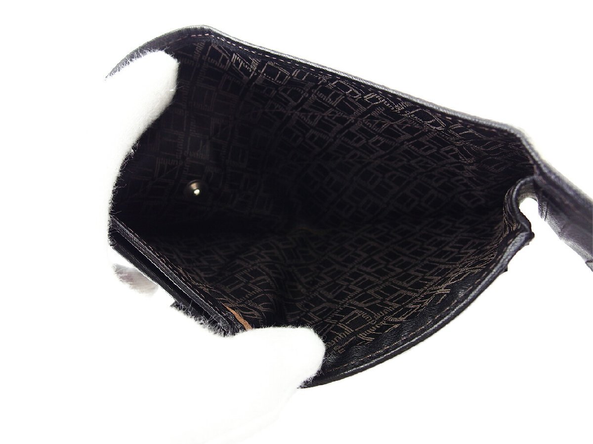 【30%OFFクーポン】ダンヒル Dunhill 三つ折り財布 エンサイン ブラウン グリーン ベージュ レディース 中古_画像5