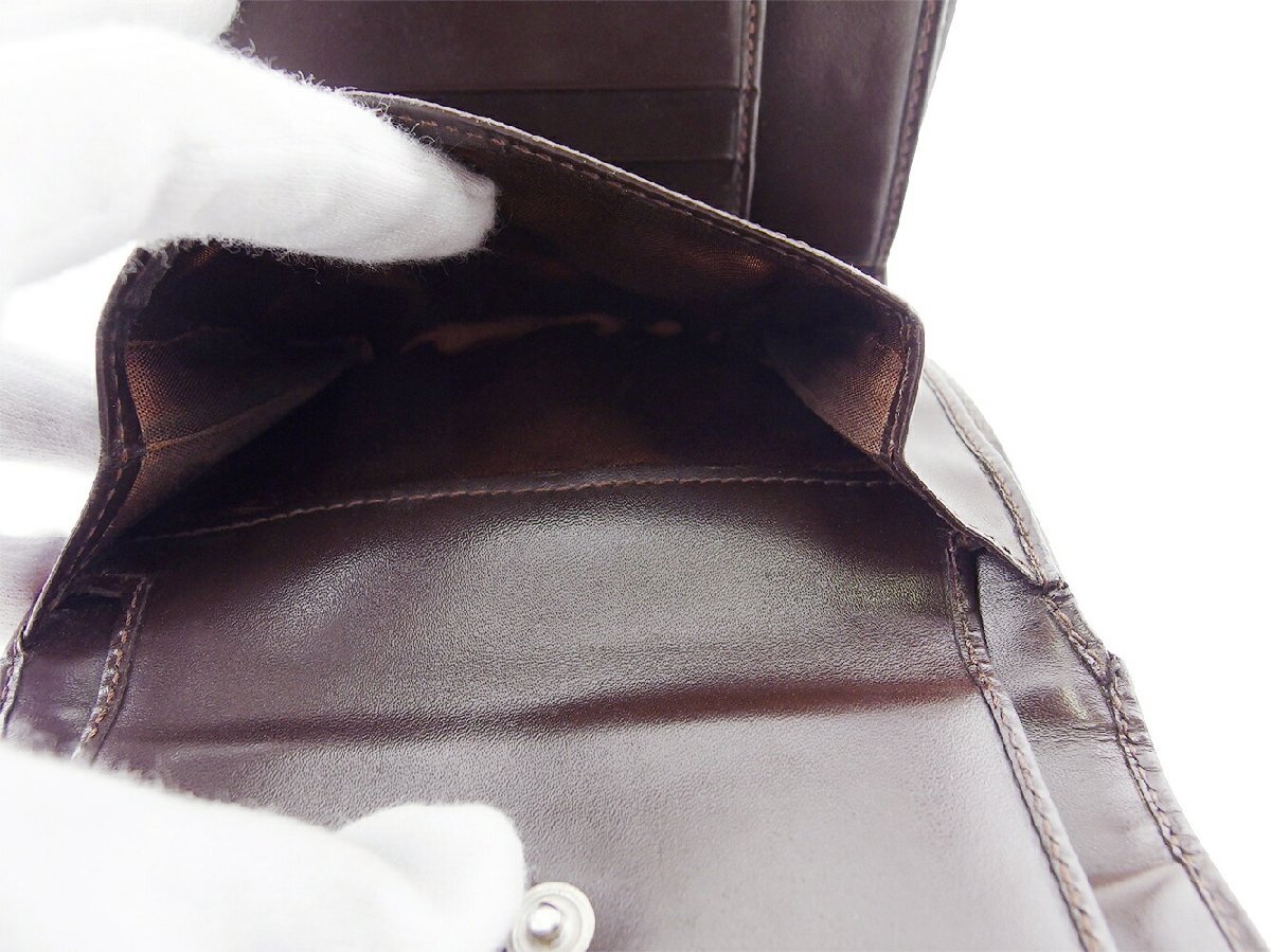 【30%OFFクーポン】フェンディ FENDI 三つ折り財布 ズッカ ベージュ ブラック ブラウン レディース 中古_画像6