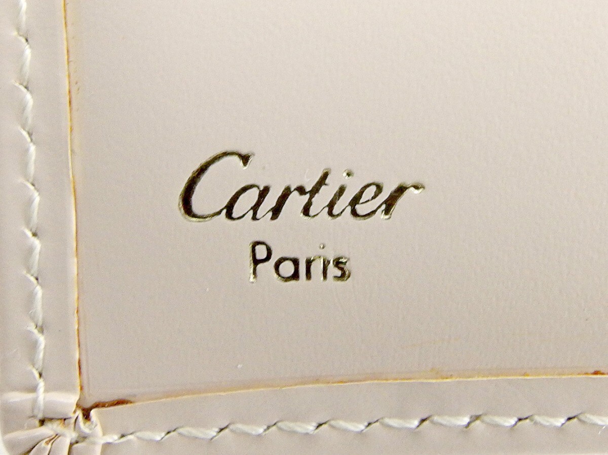 【30%OFFクーポン】カルティエ CARTIER 三つ折り財布 ラブコレクション ベージュ レディース 中古_画像9