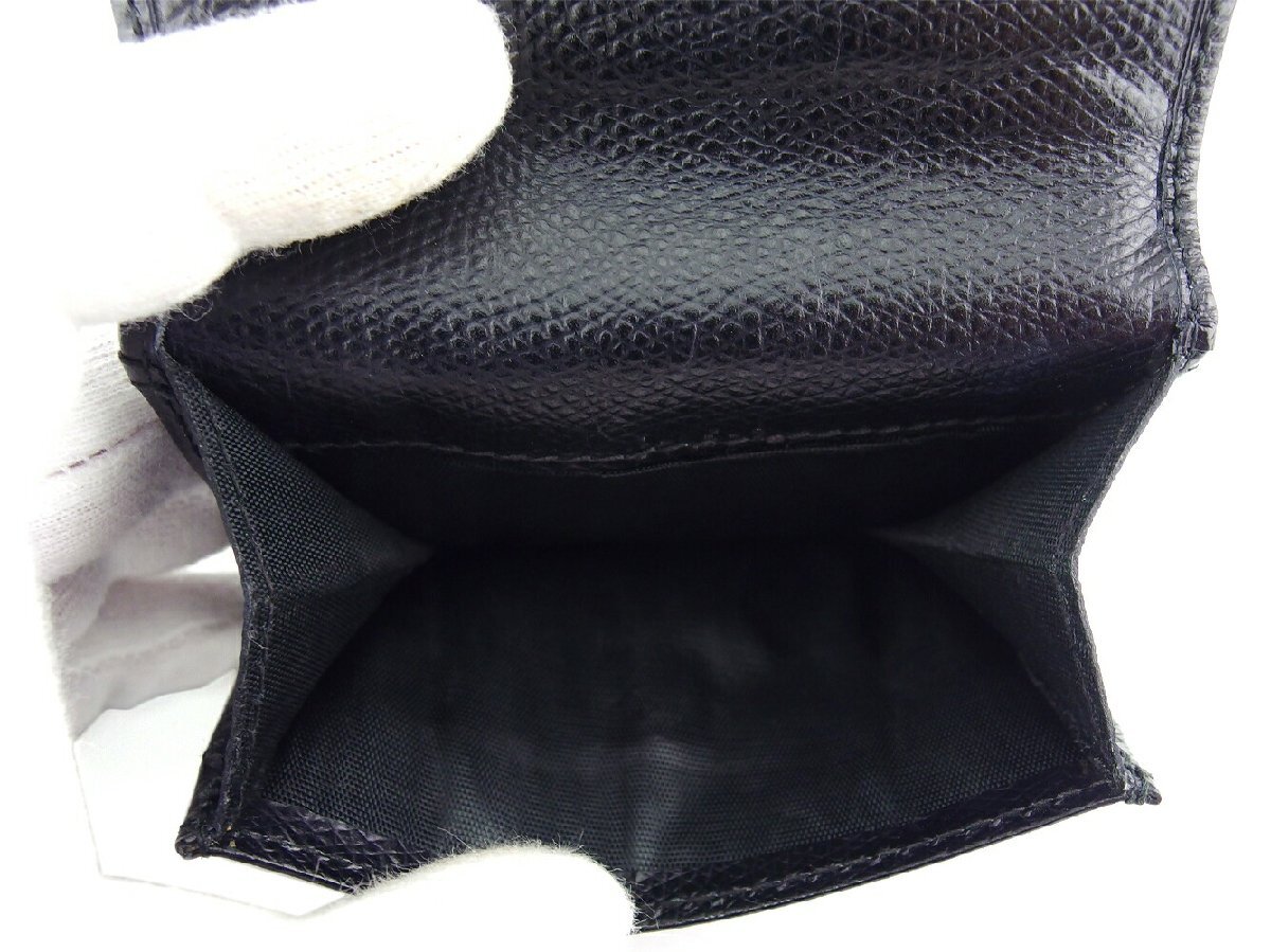 【30%OFFクーポン】フェンディ FENDI 三つ折り財布 FFプレート ブラック ゴールド レディース 中古_画像4