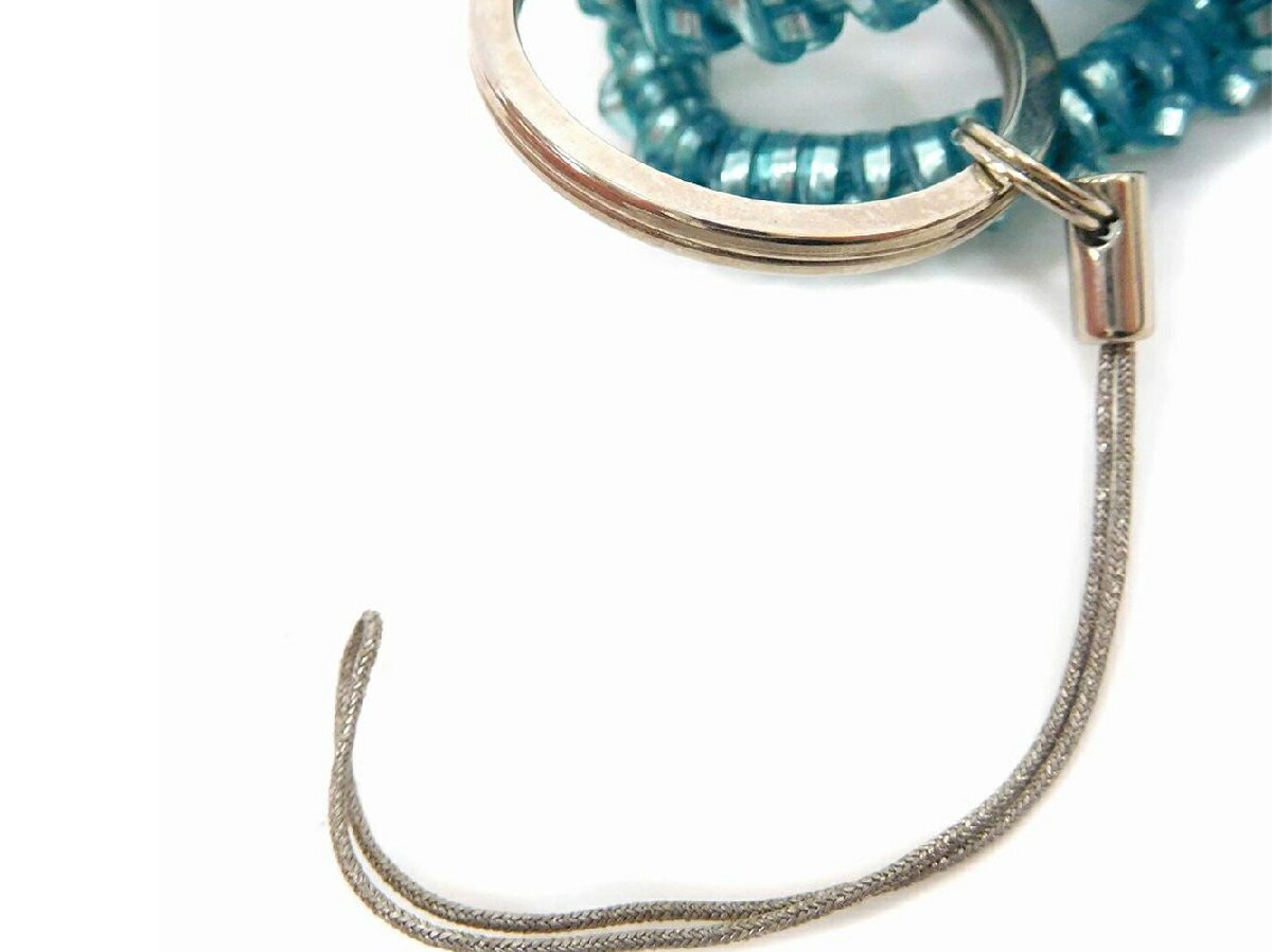 【30%OFFクーポン】アンテプリマ ANTEPRIMA キーリング ロゴリング バッグモチーフ ブルーグリーン×シルバー レディース 中古_画像6