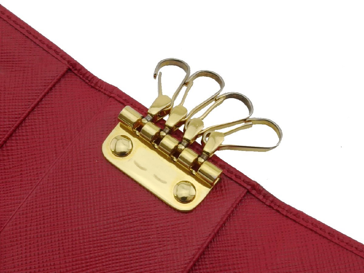 [30%OFF купон ] Prada PRADA чехол для ключей Logo красный женский б/у 