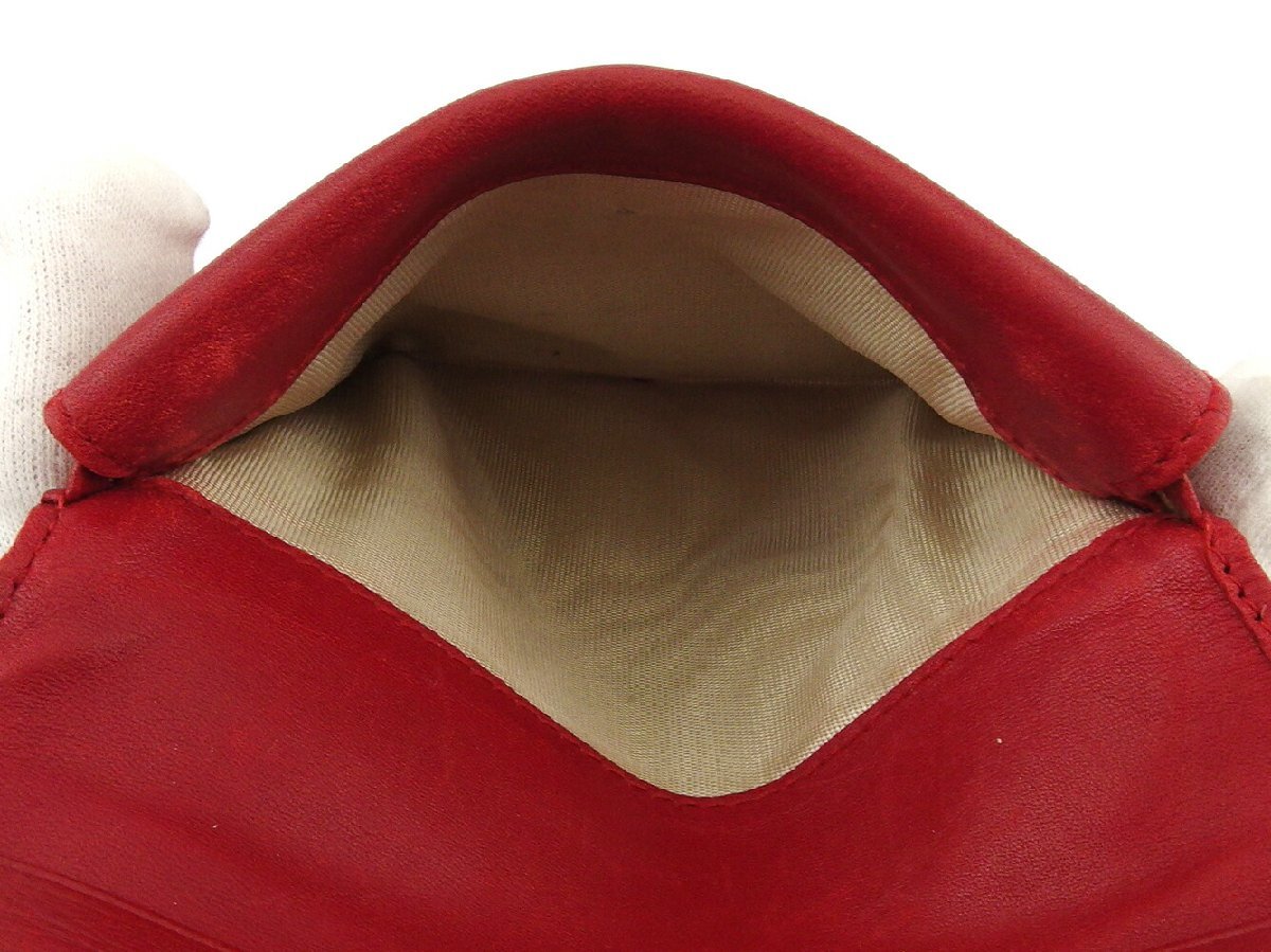 【30%OFFクーポン】プラダ PRADA 三つ折り財布 ロゴジャガード ベージュ ブラウン レッド レディース 中古_画像6