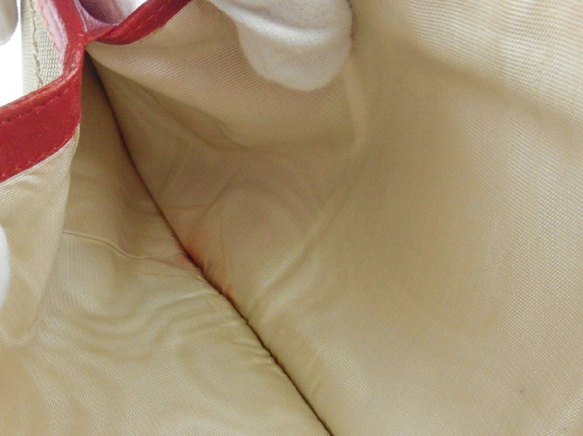 【30%OFFクーポン】プラダ PRADA 三つ折り財布 ロゴジャガード ベージュ ブラウン レッド レディース 中古_画像10