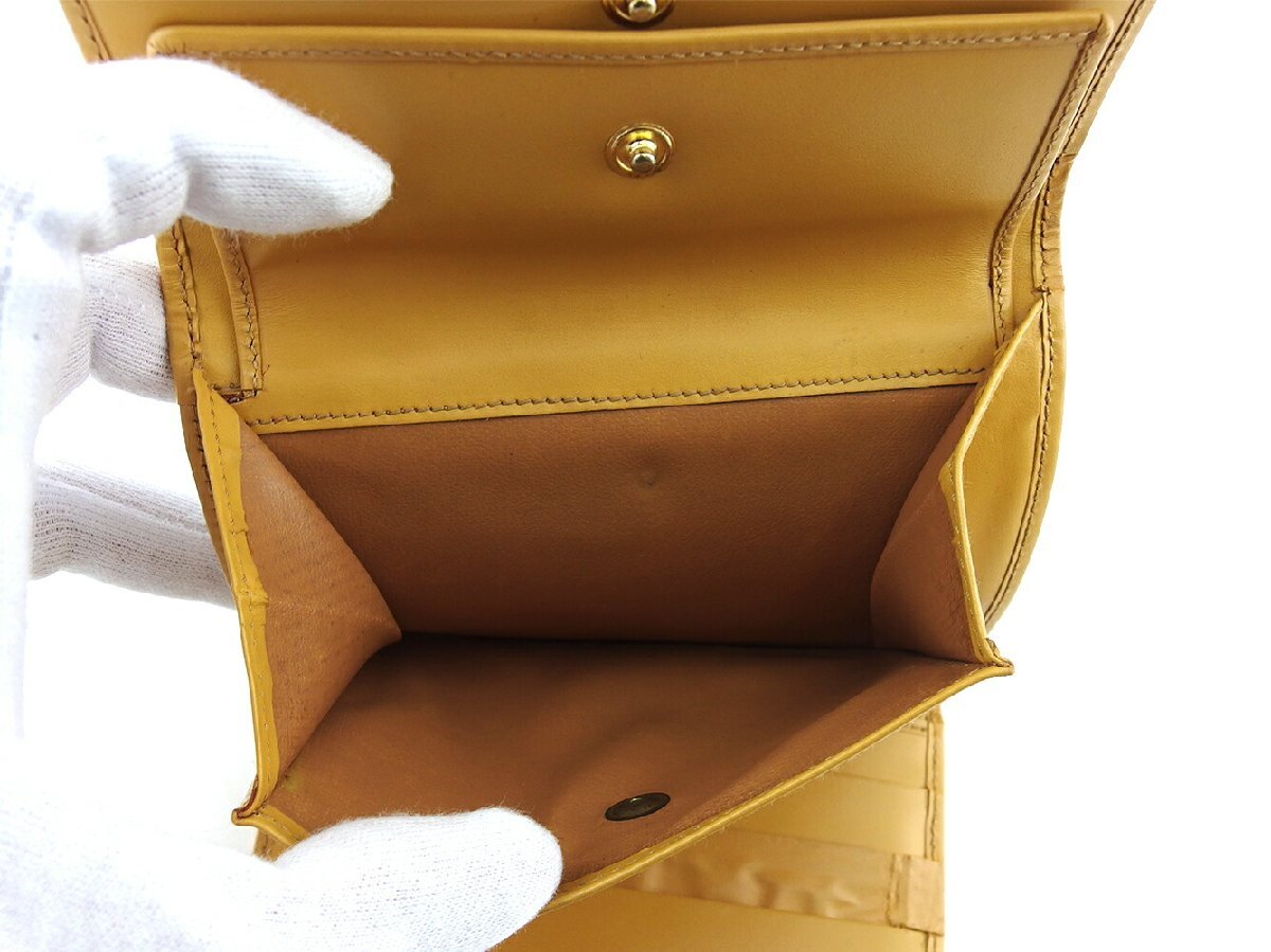 【30%OFFクーポン】セリーヌ CELINE 三つ折り財布 マカダム ブラウン ベージュ レディース 中古_画像6