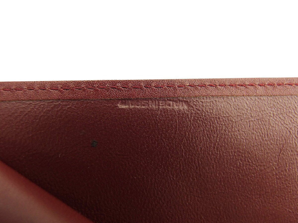 【30%OFFクーポン】カルティエ CARTIER 三つ折り財布 マストライン ボルドー ゴールド レディース 中古_画像10