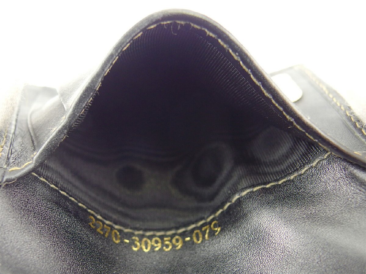 【30%OFFクーポン】フェンディ FENDI 三つ折り財布 ブロックチェック ブラック ベージュ レディース 中古_画像10