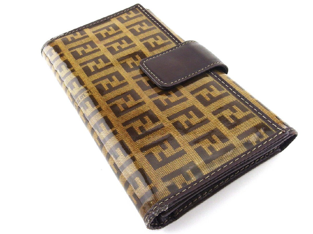 【30%OFFクーポン】フェンディ FENDI 三つ折り財布 ズッキーノ ベージュ ブラウン レディース 中古_画像3