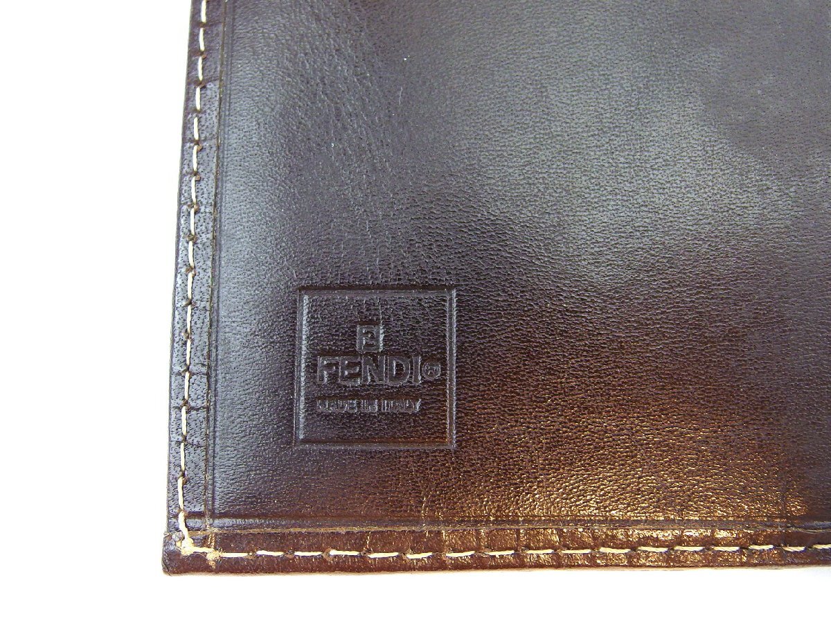 【30%OFFクーポン】フェンディ FENDI 三つ折り財布 ズッキーノ ベージュ ブラウン レディース 中古_画像10