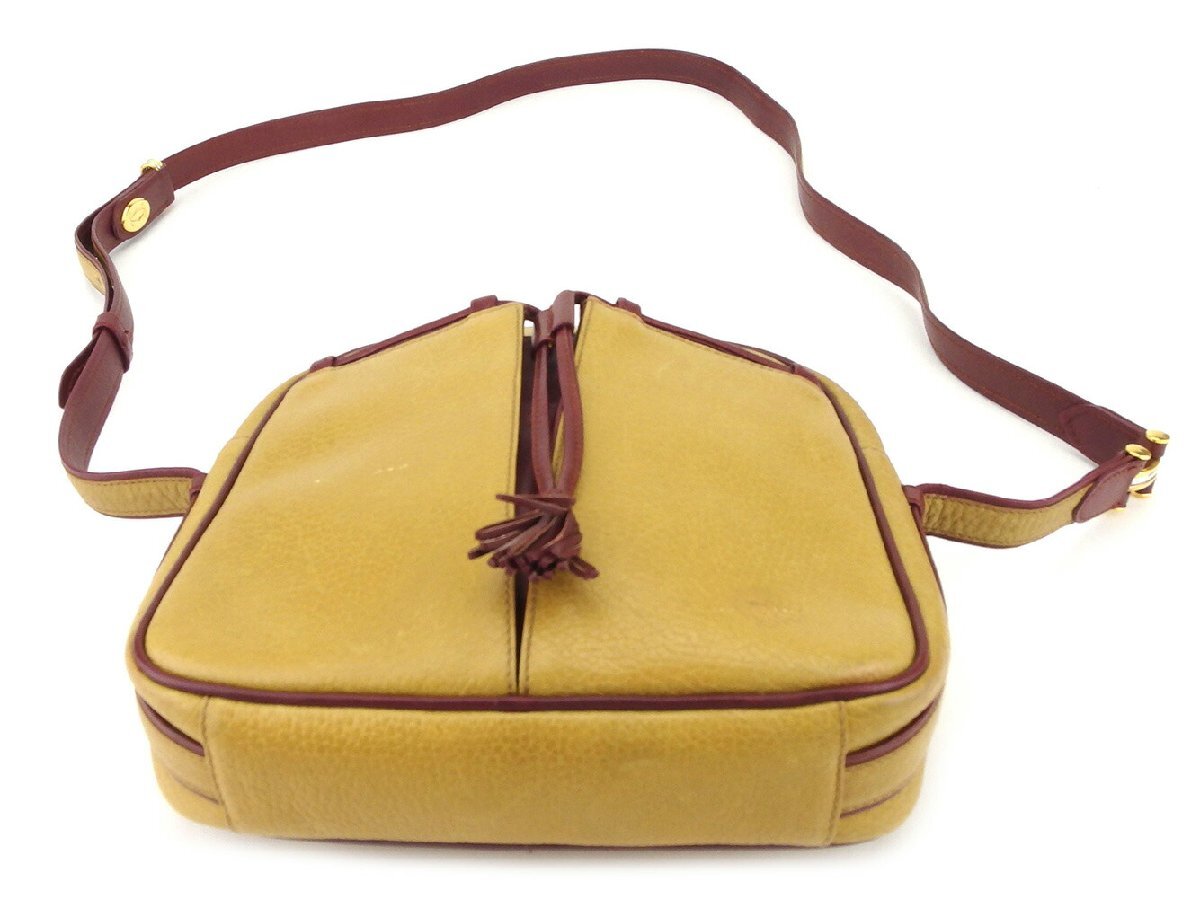 【30%OFFクーポン】カルティエ ショルダーバッグ 斜めがけショルダー バッグ レディース マストライン ベージュ ボルドー ゴールド系 中古_画像2